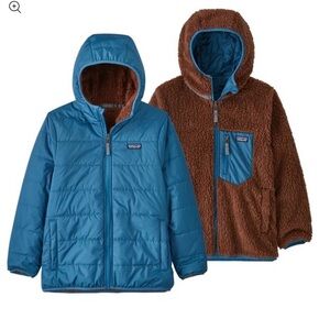 Patagonia Kids Blue and Brown Puffer Jacket